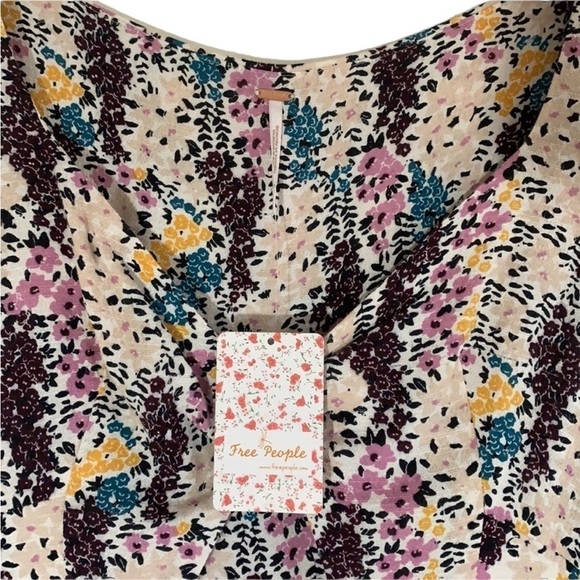 - NWT Free People Cream Miss Right Floral Print Mini Dress - Picture 8 of 15